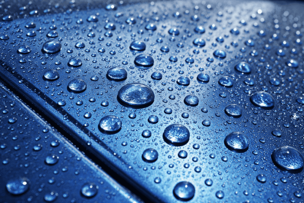 Water beading on a ceramic-coated vehicle